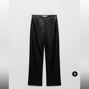 ZW FAUX LEATHER ‘90S WIDE LEG PANTS